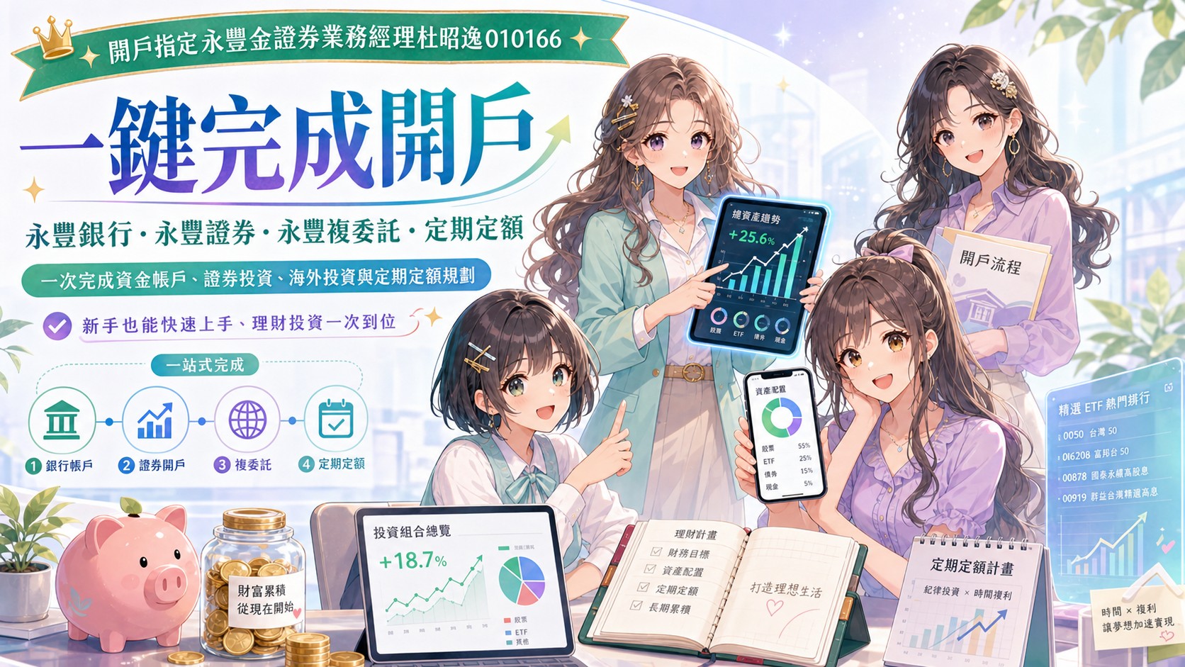 數位帳戶、實體帳戶、純網銀有什麼不同?2026 銀行開戶完全指南 1 一鍵完成永豐銀行、永豐證券、永豐複委託與定期定額開戶,適合新手快速完成銀行帳戶、證券投資、海外投資與定期定額規劃